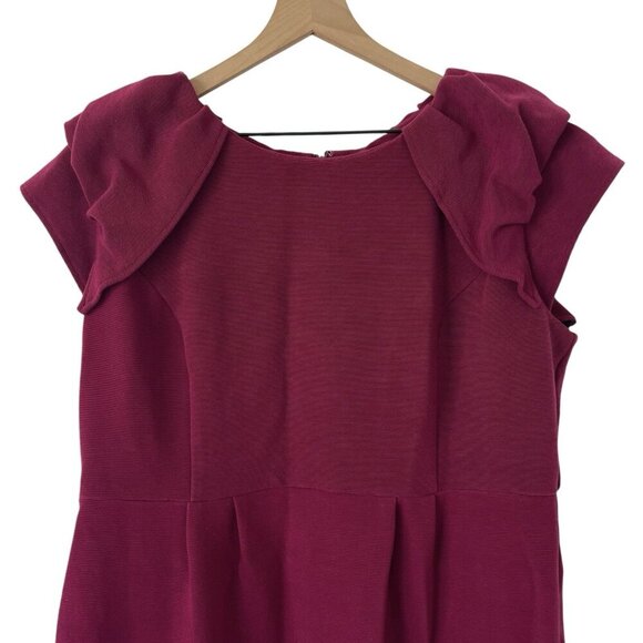 ASOS Curve Dress Size 18 Burgundy Red Holiday Modest Office Career Business Chic - Picture 3 of 16